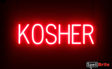 Kosher sign, featuring LED lights that look like neon Kosher signs