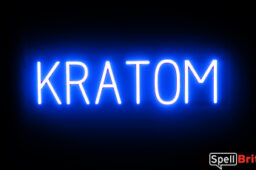 KRATOM sign, featuring LED lights that look like neon KRATOM signs