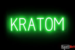 KRATOM sign, featuring LED lights that look like neon KRATOM signs