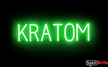 KRATOM Sign – SpellBrite’s LED Sign Alternative to Neon KRATOM Signs for Smoke Shops in Green