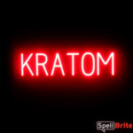 KRATOM sign, featuring LED lights that look like neon KRATOM signs