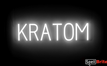 KRATOM sign, featuring LED lights that look like neon KRATOM signs