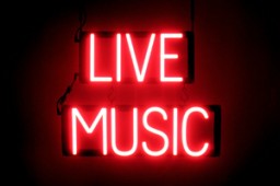 LIVE MUSIC lighted LED signs that use changeable letters to make custom signs for your bar