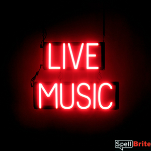 LIVE MUSIC lighted LED signs that use changeable letters to make custom signs for your bar