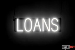 LOANS sign, featuring LED lights that look like neon LOAN signs