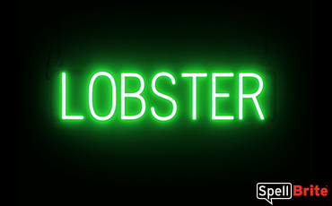 LOBSTER sign, featuring LED lights that look like neon LOBSTER signs