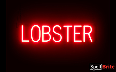LOBSTER sign, featuring LED lights that look like neon LOBSTER signs
