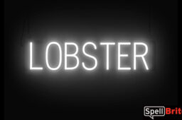LOBSTER sign, featuring LED lights that look like neon LOBSTER signs