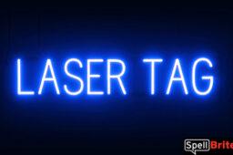 LASER TAG Sign – SpellBrite’s LED Sign Alternative to Neon LASER TAG Signs for Businesses in Blue