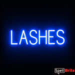 LASHES sign, featuring LED lights that look like neon LASH signs