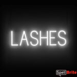 LASHES sign, featuring LED lights that look like neon LASH signs