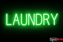 LAUNDRY Sign – SpellBrite’s LED Sign Alternative to Neon LAUNDRY Signs for Businesses in Green