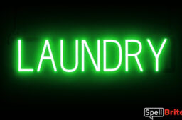 LAUNDRY sign, featuring LED lights that look like neon LAUNDRY signs