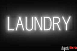 LAUNDRY Sign – SpellBrite’s LED Sign Alternative to Neon LAUNDRY Signs for Businesses in White