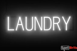 LAUNDRY sign, featuring LED lights that look like neon LAUNDRY signs