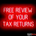 FREE REVIEW OF YOUR TAX RETURN Sign