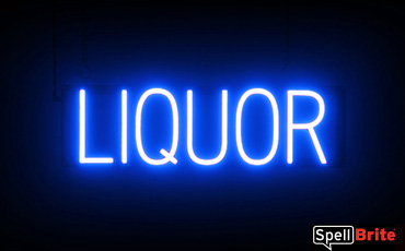 Liquor sign, featuring LED lights that look like neon Liquor signs