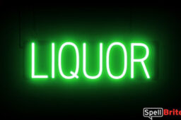 Liquor sign, featuring LED lights that look like neon Liquor signs