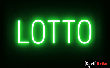 LOTTO sign, featuring LED lights that look like neon LOTTO signs