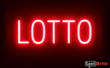 LOTTO sign, featuring LED lights that look like neon LOTTO signs