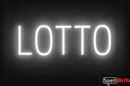 LOTTO sign, featuring LED lights that look like neon LOTTO signs