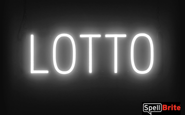 LOTTO sign, featuring LED lights that look like neon LOTTO signs