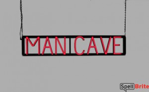 MAN CAVE LED signs that use interchangeable letters to make personalized signs for your home