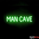 MAN CAVE sign, featuring LED lights that look like neon MAN CAVE signs