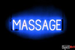 MASSAGE sign, featuring LED lights that look like neon MASSAGE signs