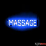 MASSAGE sign, featuring LED lights that look like neon MASSAGE signs