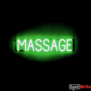 LED Massage Sign for Business Displays 17H x 32W x 1D Rectangle Electronic Light Up Sign for Spas 
