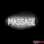 MASSAGE sign, featuring LED lights that look like neon MASSAGE signs