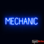 MECHANIC sign, featuring LED lights that look like neon MECHANIC signs
