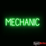 MECHANIC sign, featuring LED lights that look like neon MECHANIC signs