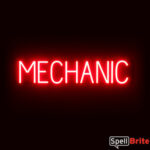 MECHANIC sign, featuring LED lights that look like neon MECHANIC signs