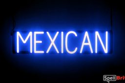 MEXICAN sign, featuring LED lights that look like neon MEXICAN signs
