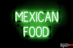 MEXICAN FOOD sign, featuring LED lights that look like neon MEXICAN FOOD signs