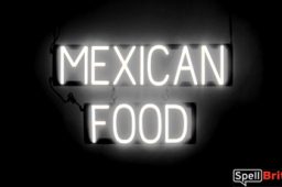 MEXICAN FOOD sign, featuring LED lights that look like neon MEXICAN FOOD signs