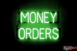 MONEY ORDERS sign, featuring LED lights that look like neon MONEY ORDER signs