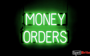 MONEY ORDERS sign, featuring LED lights that look like neon MONEY ORDER signs