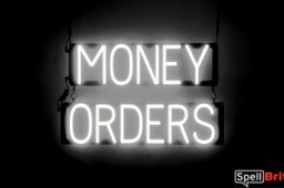 MONEY ORDERS sign, featuring LED lights that look like neon MONEY ORDER signs