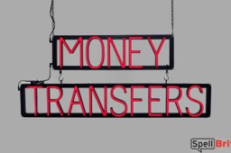 MONEY TRANSFERS LED signs that look like neon signage for your business