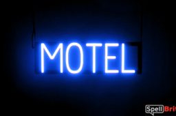 MOTEL sign, featuring LED lights that look like neon MOTEL signs