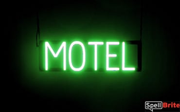 MOTEL sign, featuring LED lights that look like neon MOTEL signs