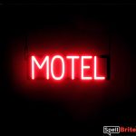 MOTEL sign, featuring LED lights that look like neon MOTEL signs
