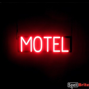 MOTEL LED sign that luses interchangeable letters to make window signs for your business