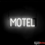 MOTEL sign, featuring LED lights that look like neon MOTEL signs