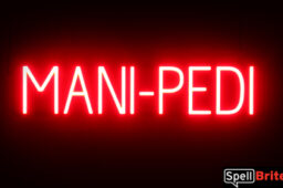 MANIPEDI sign, featuring LED lights that look like neon MANIPEDI signs