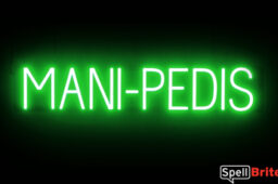 MANIPEDIS sign, featuring LED lights that look like neon MANIPEDIS signs