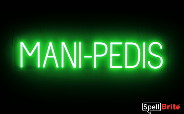 MANIPEDIS sign, featuring LED lights that look like neon MANIPEDIS signs